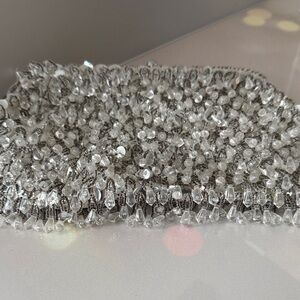 Vintage Silver Crystal Embellished Clutch